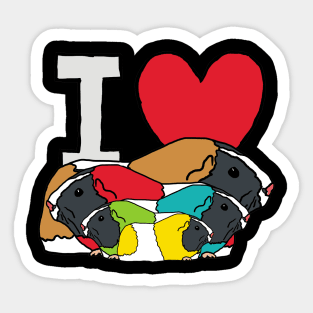 I Love Guinea Pigs Sticker